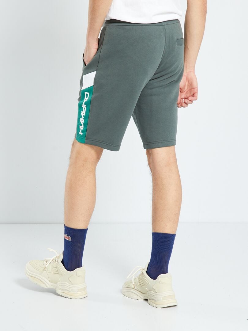 Sportshort van joggingstof GROEN - Kiabi