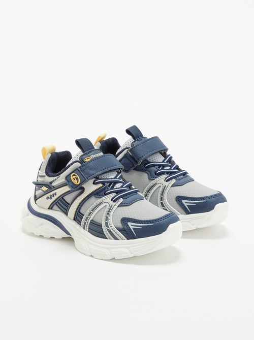Sportsneakers met klittenbandsluiting en elastische veters - Kiabi