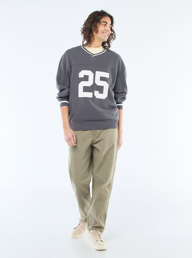 Sportswear sweater van french terry Grijs - Kiabi