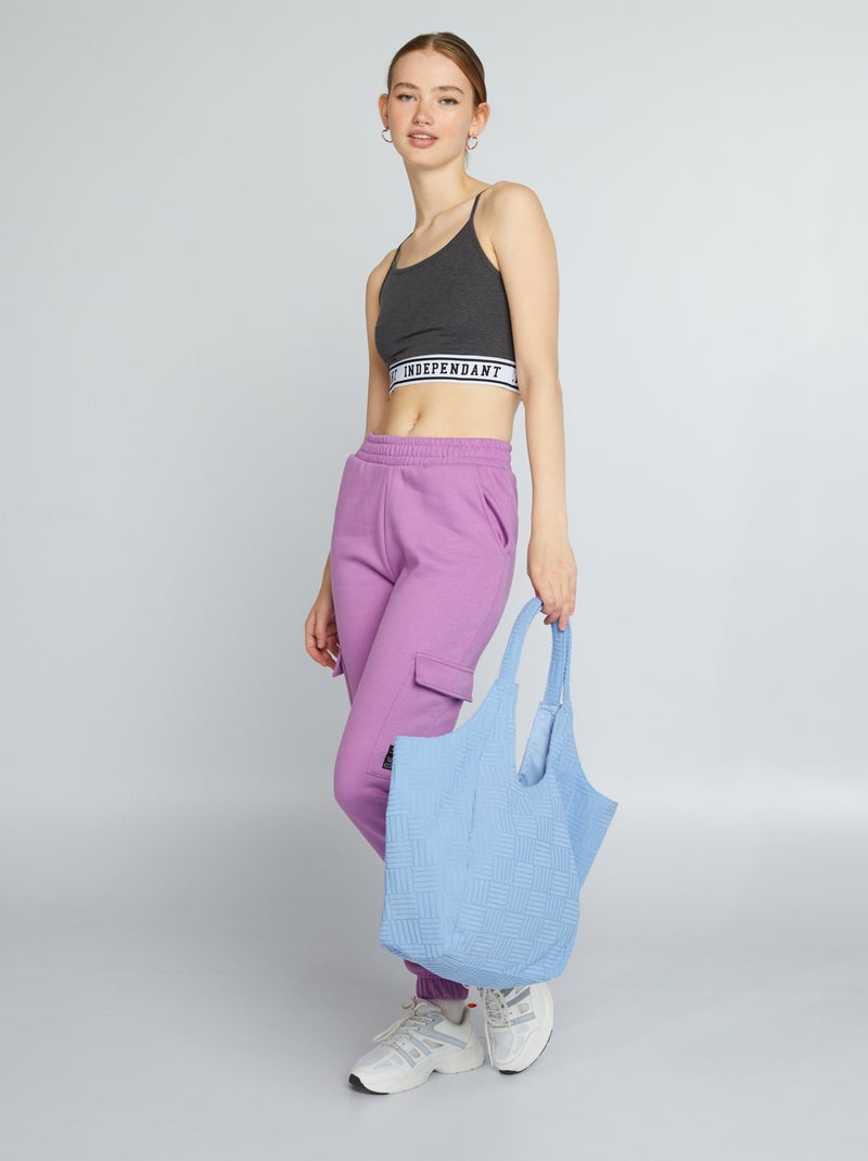 Sporttop met gekruiste bandjes GRIJS - Kiabi