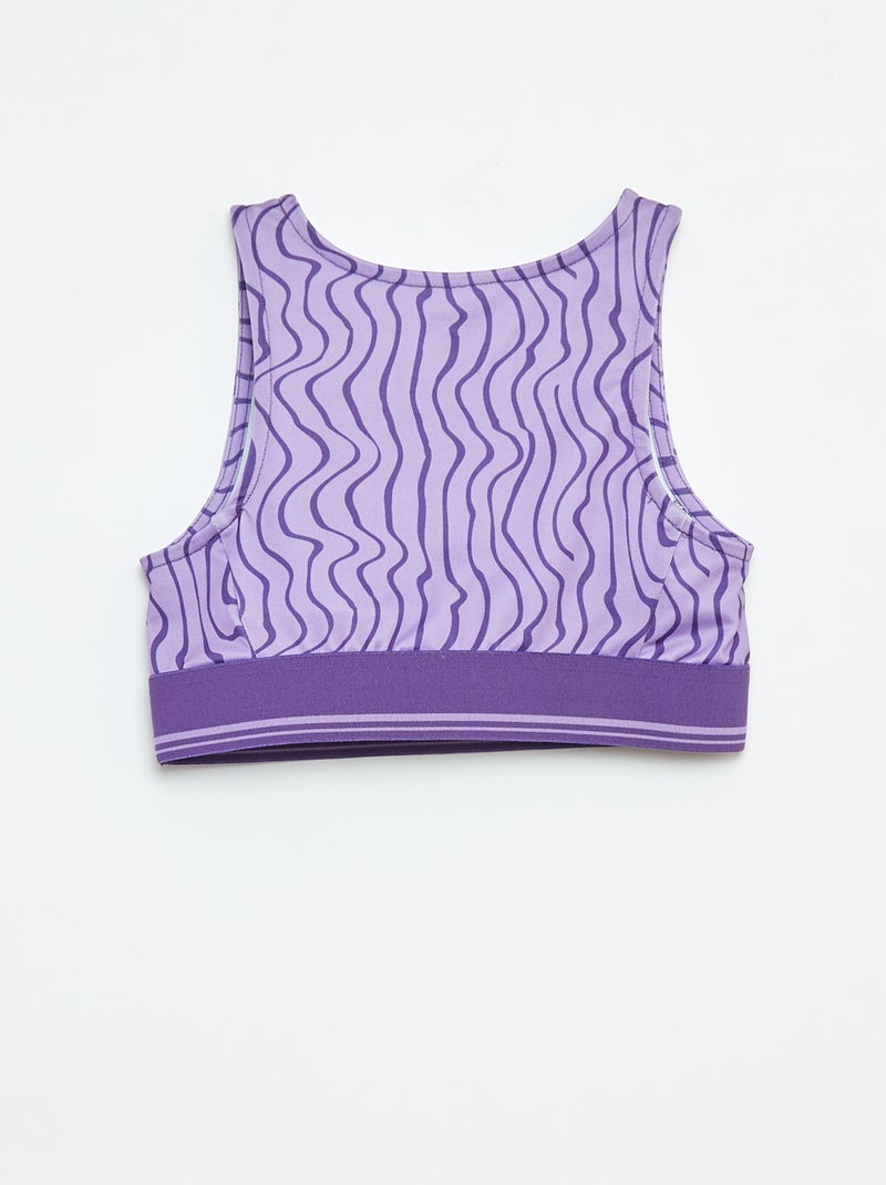 Sporttop van stretchstof Paars - Kiabi
