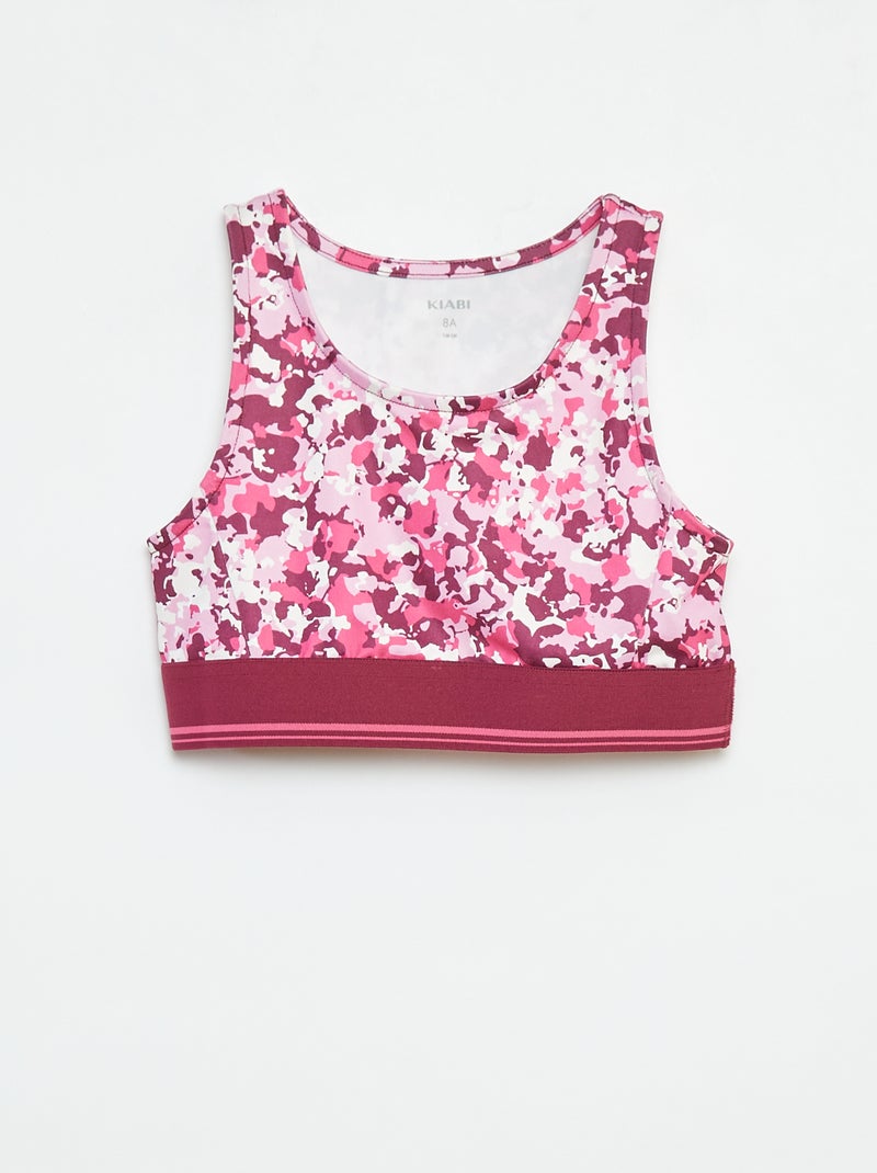 Sporttop van stretchstof Rose - Kiabi
