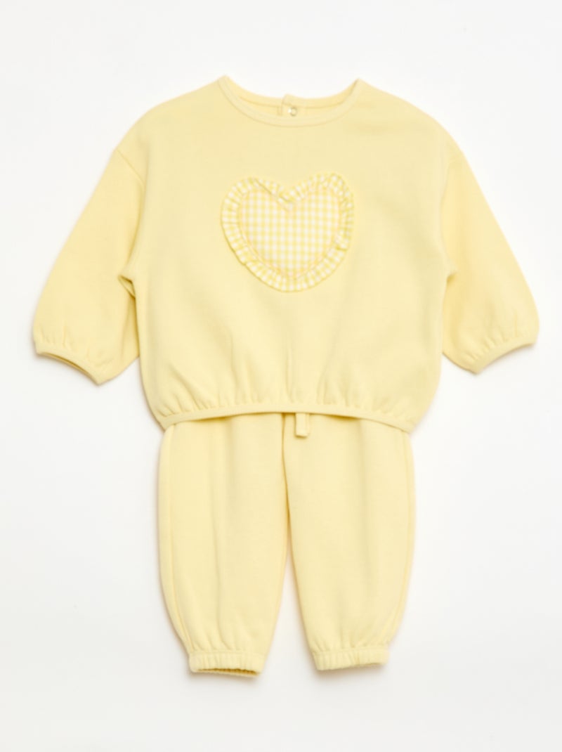 Sporttraining set van sweater + broek Geel - Kiabi