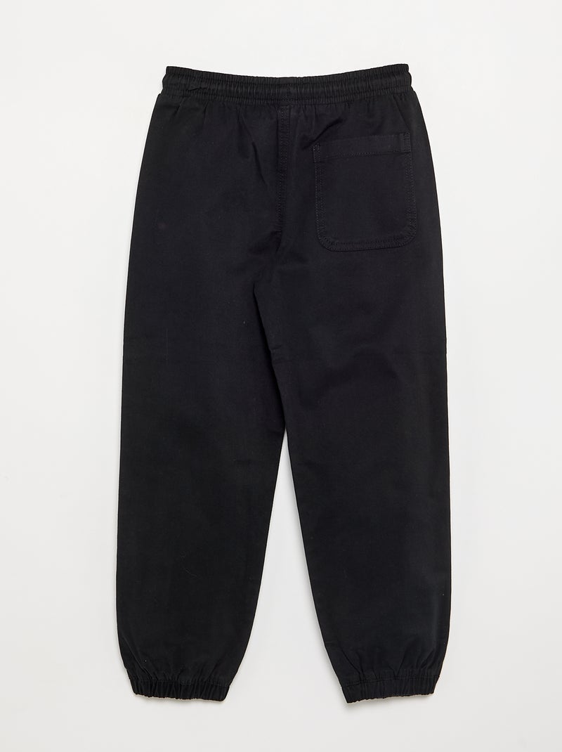 Sporttraining van twill - Comfort fit-model Zwart - Kiabi