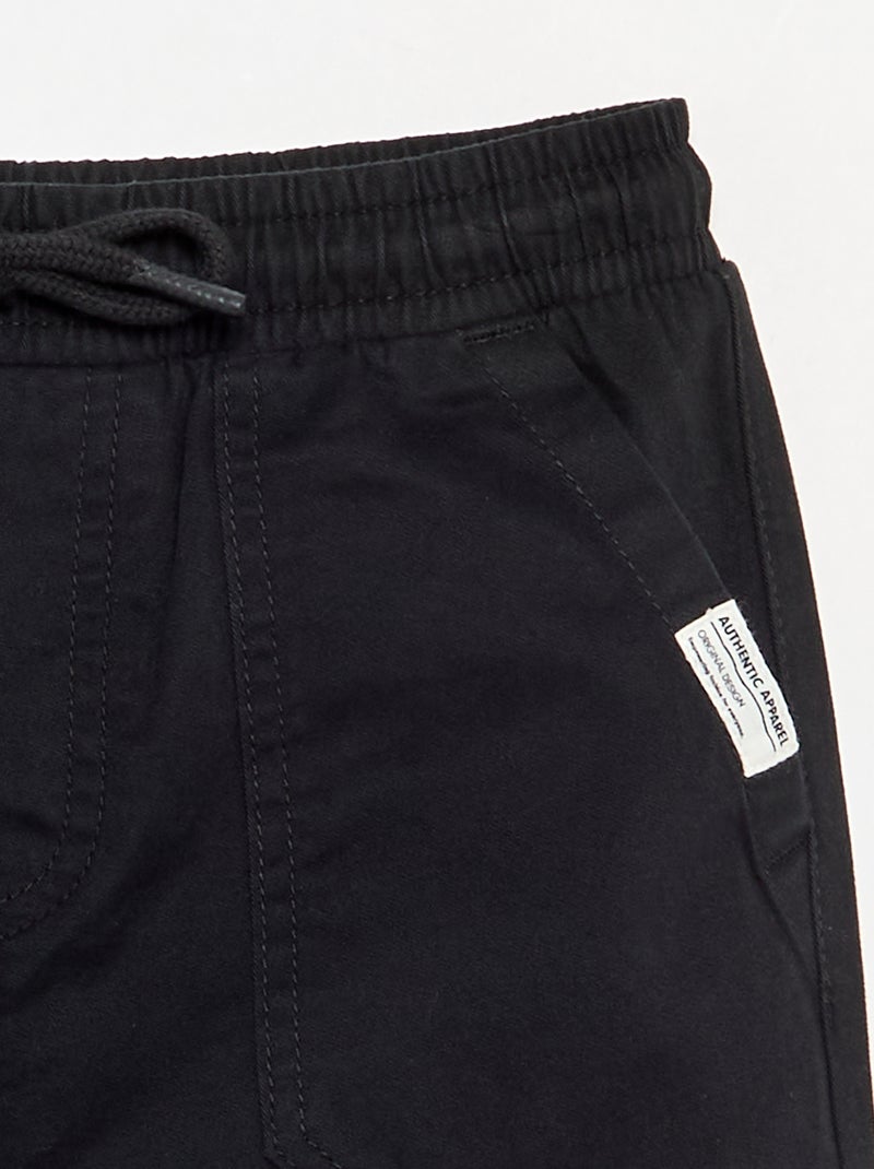 Sporttraining van twill - Comfort fit-model Zwart - Kiabi