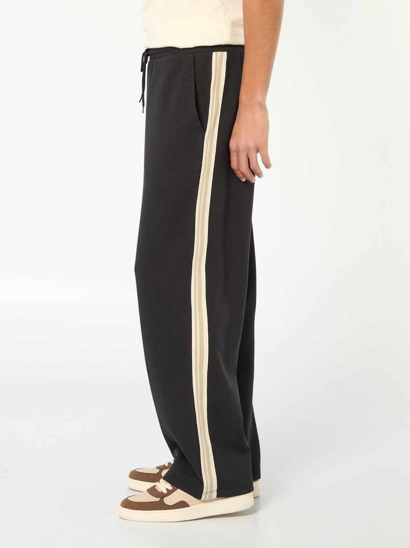 Sporttraining wide leg met fantasieband Zwart - Kiabi