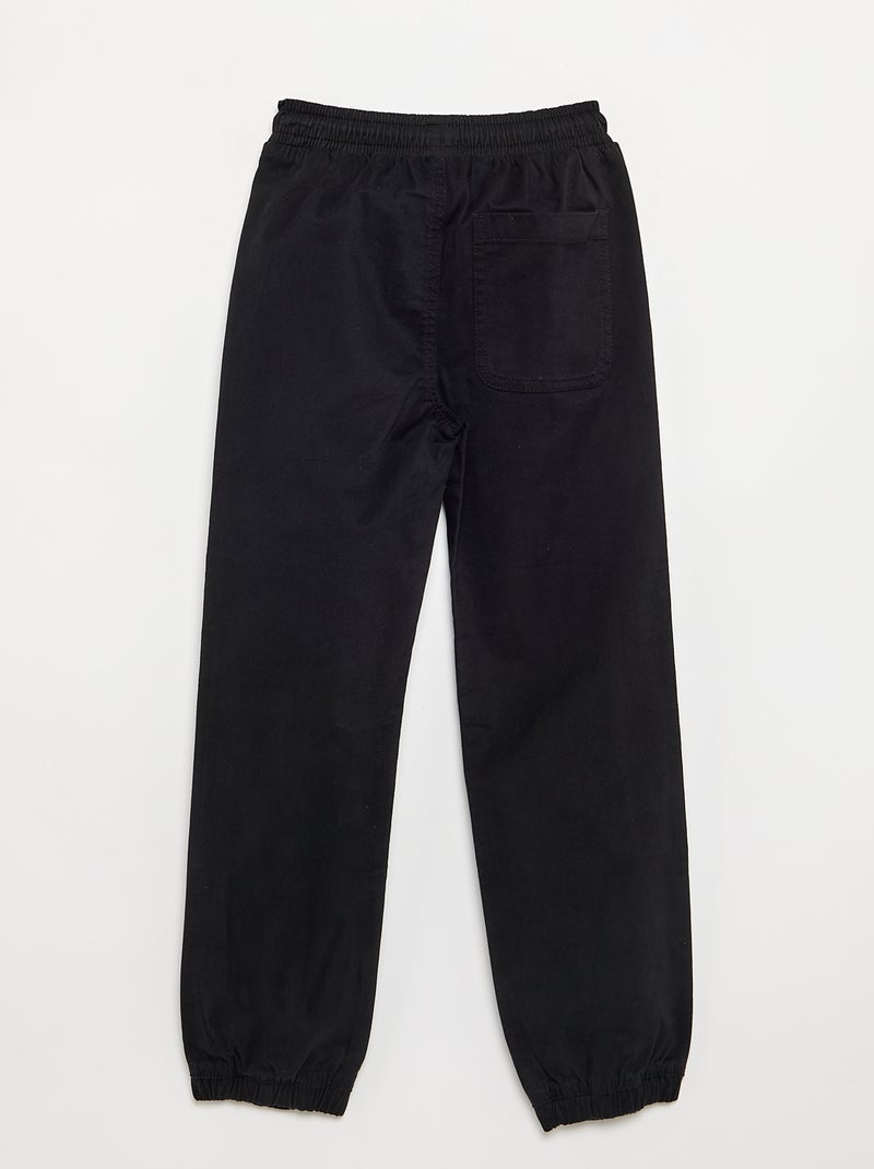 Sporttrainingbroek van twill - slim fit Zwart - Kiabi