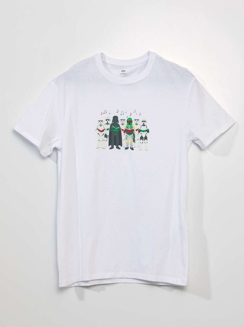 Star Wars-T-shirt in kerstsfeer WIT - Kiabi