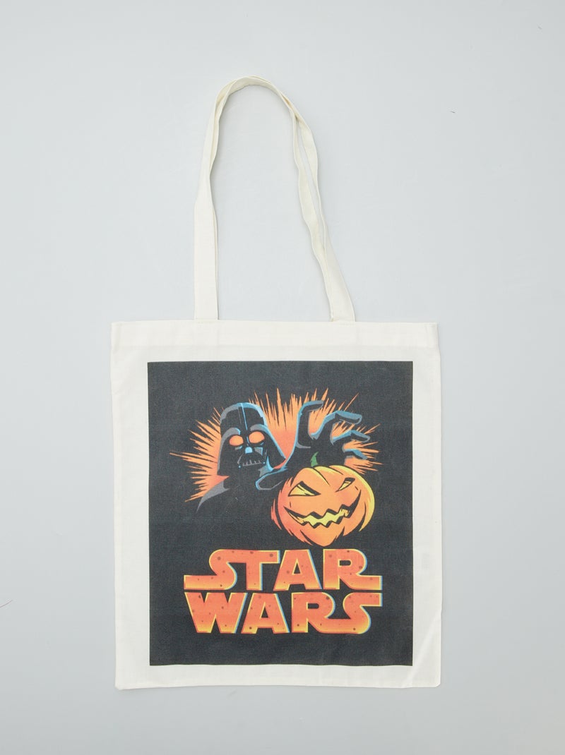Star Wars-totebag met Dark Vador-print WIT - Kiabi