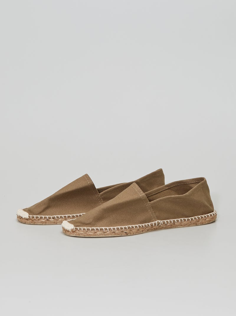 Stoffen espadrilles khaki - Kiabi