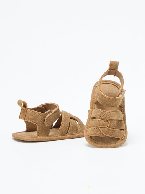 Stoffen sandalen met gekruiste bandjes - Kiabi
