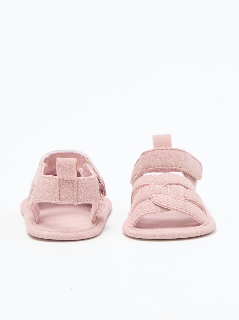 Stoffen sandalen met gekruiste bandjes Rose - Kiabi