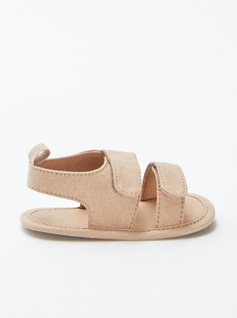 Stoffen sandalen met klittenbanden BIEGE - Kiabi