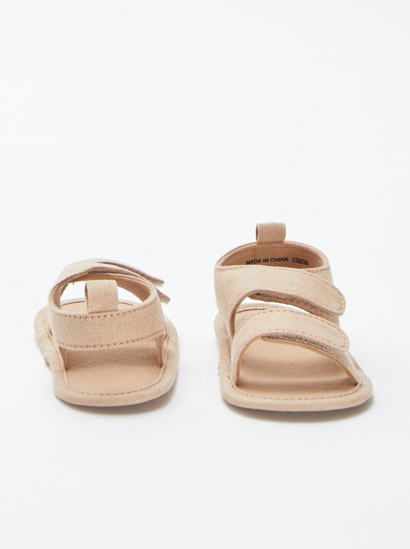 Stoffen sandalen met klittenbanden BIEGE - Kiabi