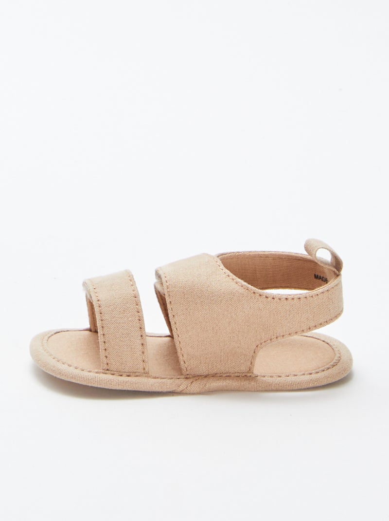Stoffen sandalen met klittenbanden BIEGE - Kiabi