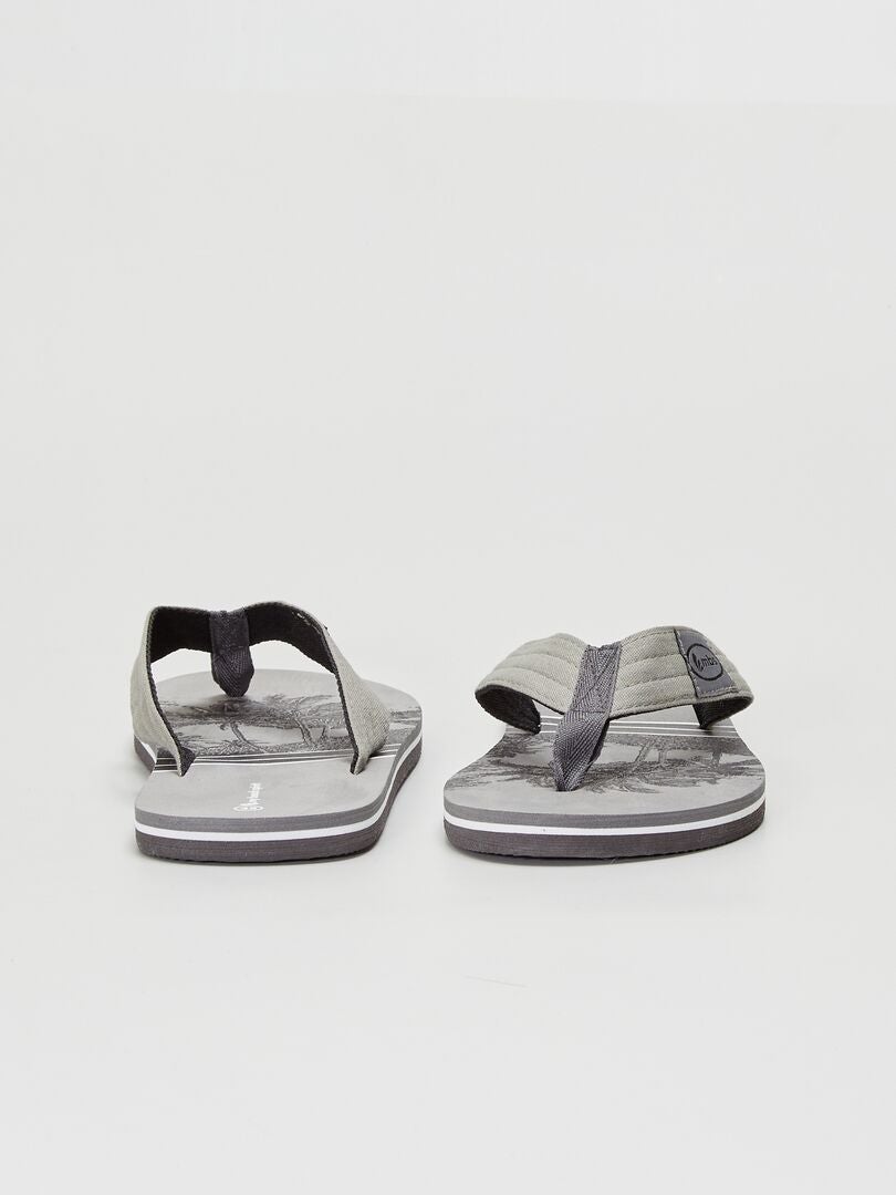 Stoffen slippers GRIJS - Kiabi