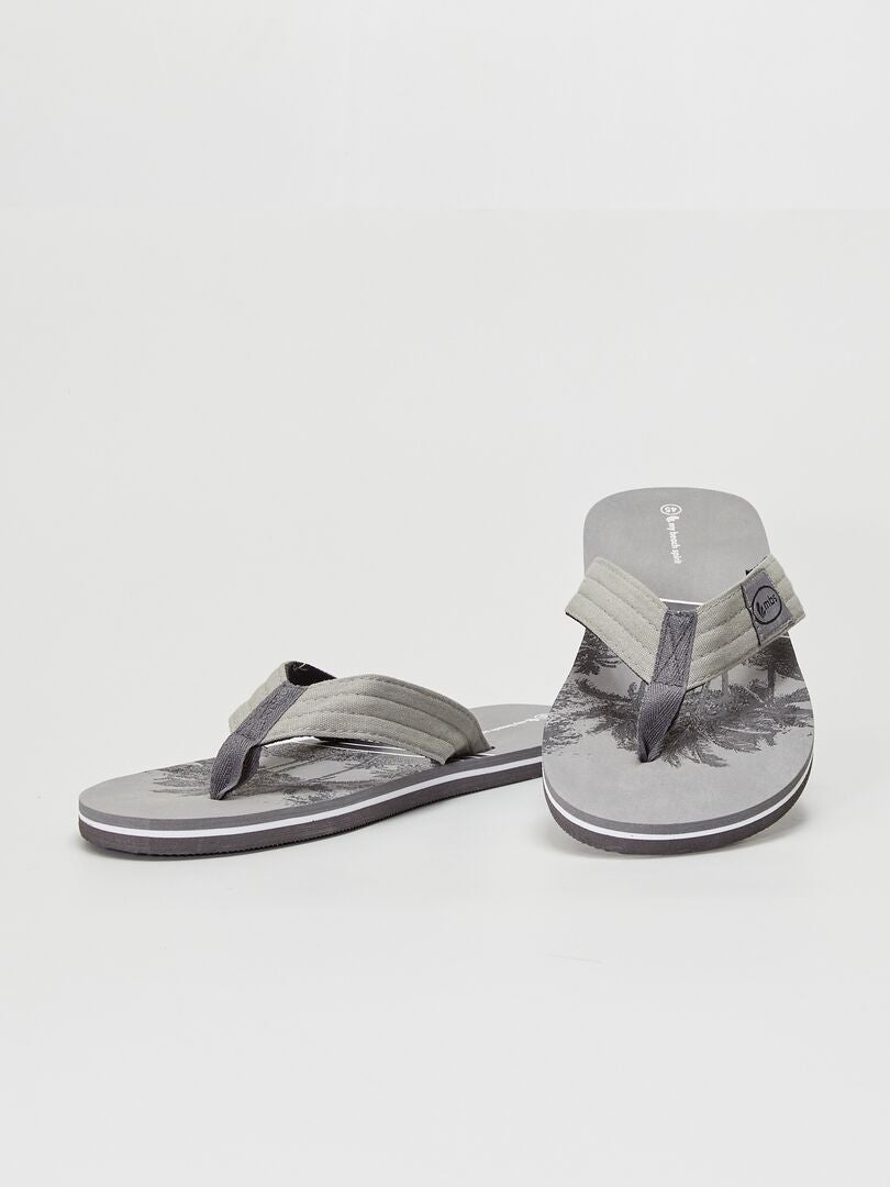 Stoffen slippers GRIJS - Kiabi