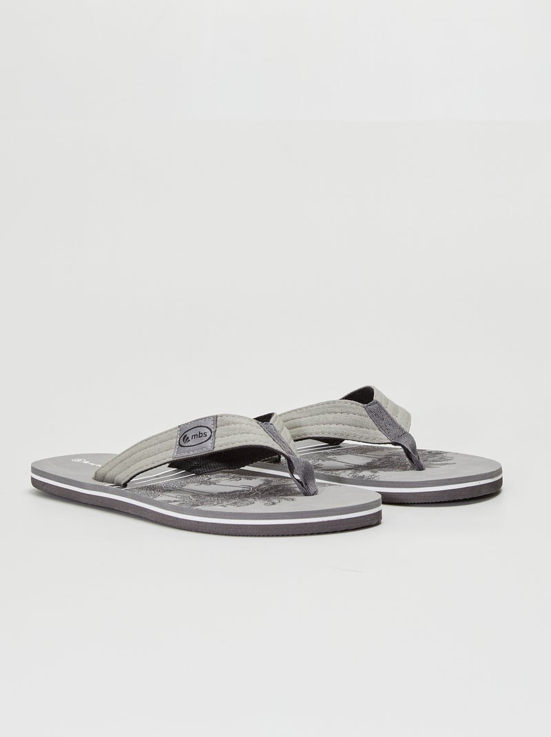 Stoffen slippers GRIJS - Kiabi
