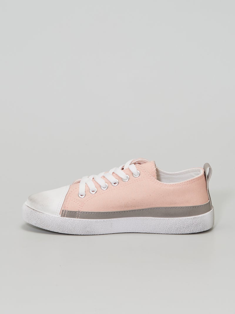 Stoffen sneakers met contrasterend effect roze - Kiabi