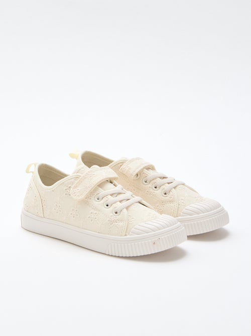 Stoffen sneakers met dambordprint - Kiabi