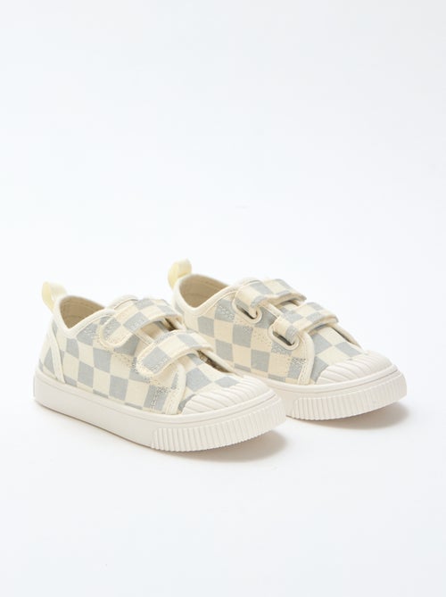 Stoffen sneakers met dambordprint - Kiabi