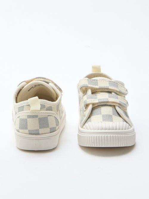Stoffen sneakers met dambordprint - Kiabi