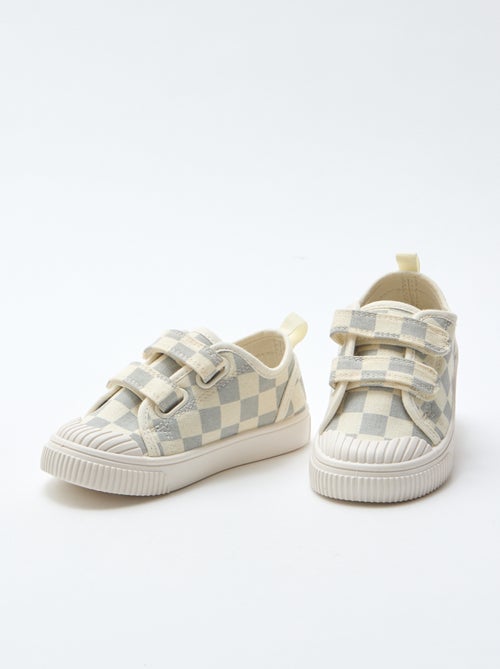 Stoffen sneakers met dambordprint - Kiabi