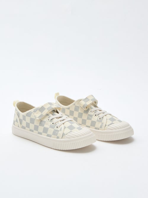 Stoffen sneakers met dambordprint - Kiabi