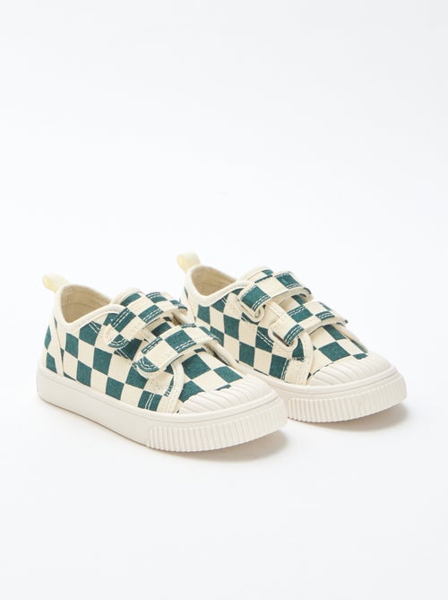 Stoffen sneakers met dambordprint - Kiabi