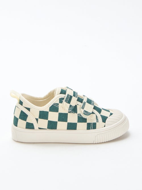 Stoffen sneakers met dambordprint - Kiabi