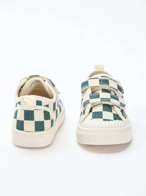 Stoffen sneakers met dambordprint - Kiabi