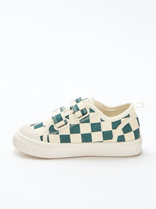 Stoffen sneakers met dambordprint - Kiabi