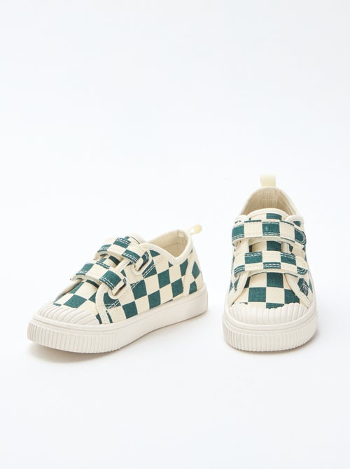 Stoffen sneakers met dambordprint - Kiabi