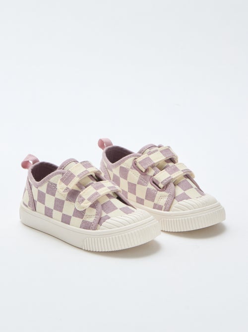 Stoffen sneakers met dambordprint - Kiabi