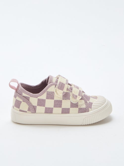 Stoffen sneakers met dambordprint - Kiabi