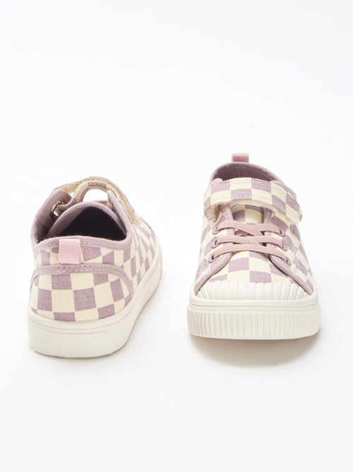 Stoffen sneakers met dambordprint - Kiabi