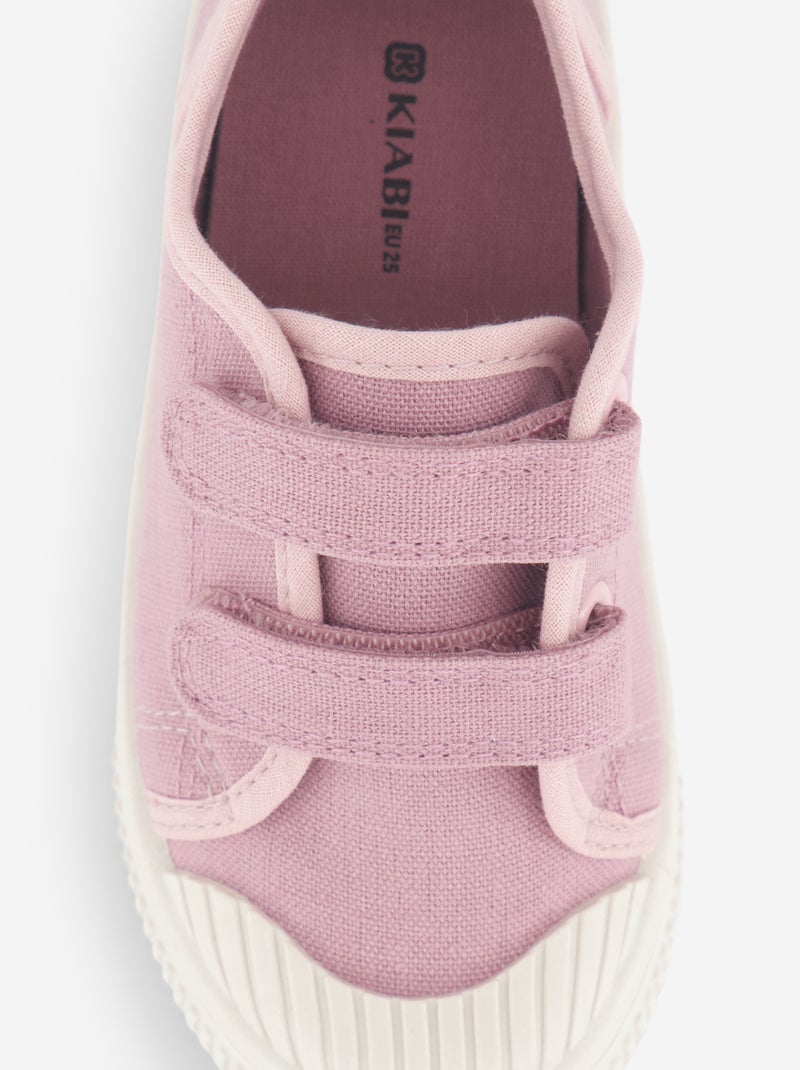 Stoffen sneakers met dambordprint Rose - Kiabi