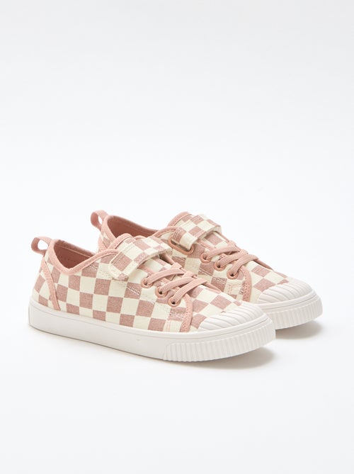 Stoffen sneakers met dambordprint - Kiabi