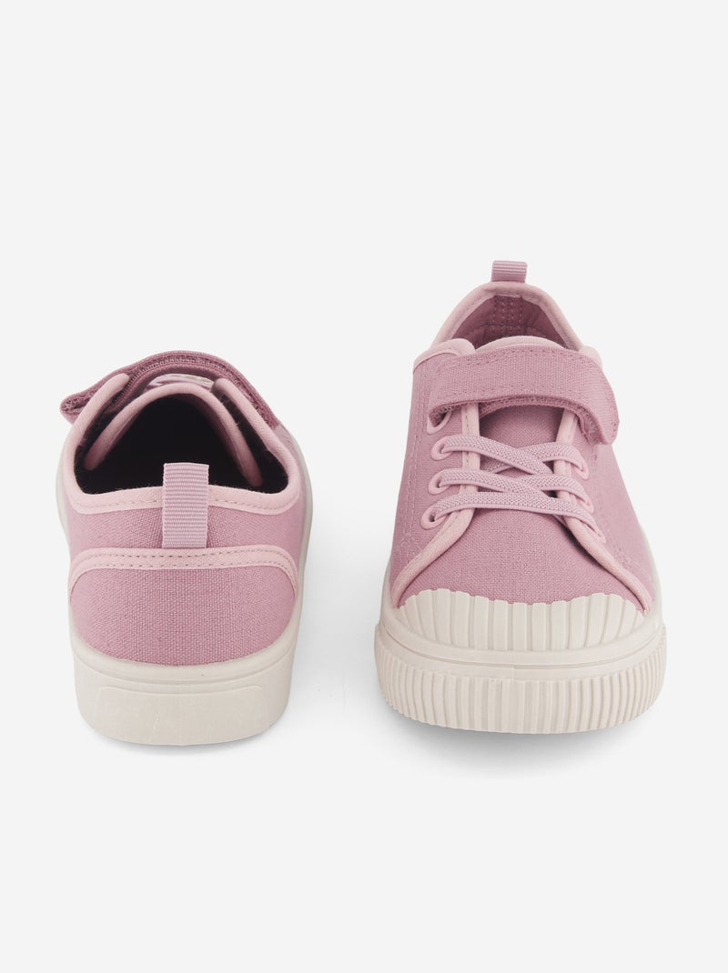 Stoffen sneakers met dambordprint Rose - Kiabi