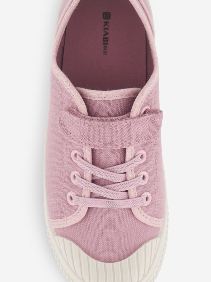 Stoffen sneakers met dambordprint Rose - Kiabi