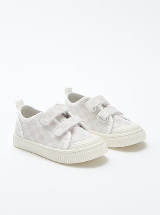Stoffen sneakers met klittenband