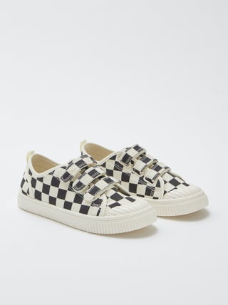 Stoffen sneakers met klittenbanden