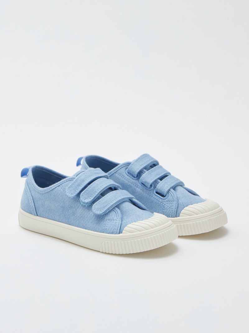 Stoffen sneakers met klittenbanden BLAUW - Kiabi