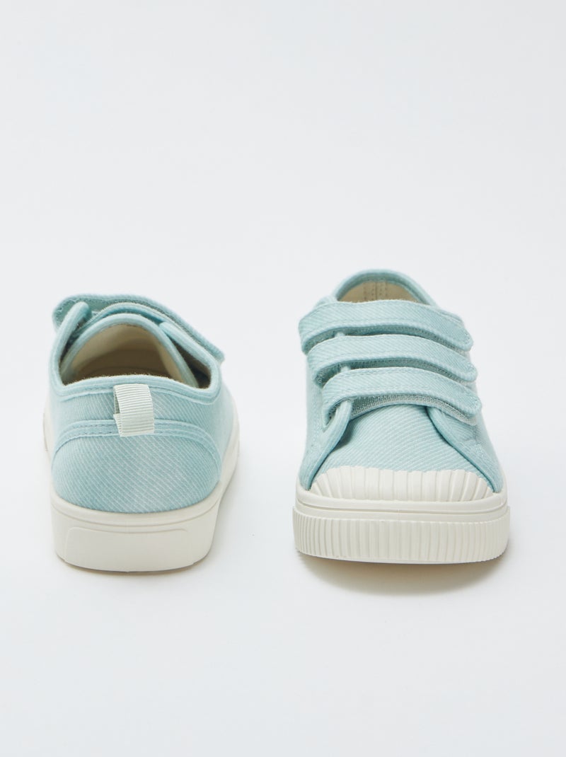 Stoffen sneakers met klittenbanden GROEN - Kiabi