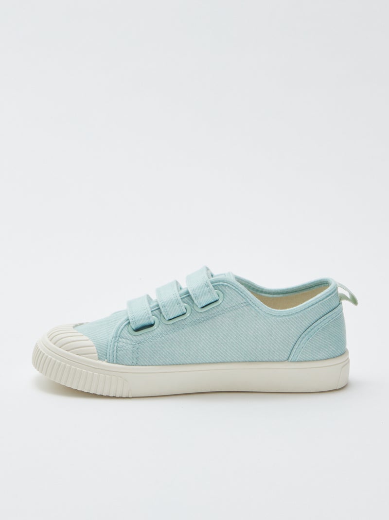 Stoffen sneakers met klittenbanden GROEN - Kiabi