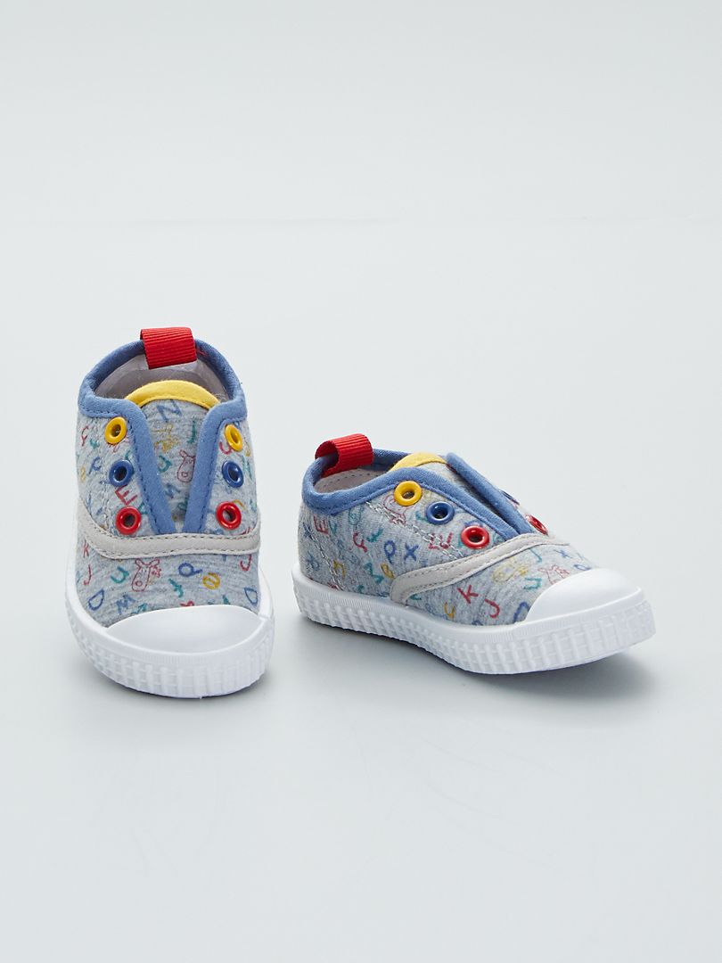 Stoffen sneakers met meerkleurige print grijs Kiabi 12.00