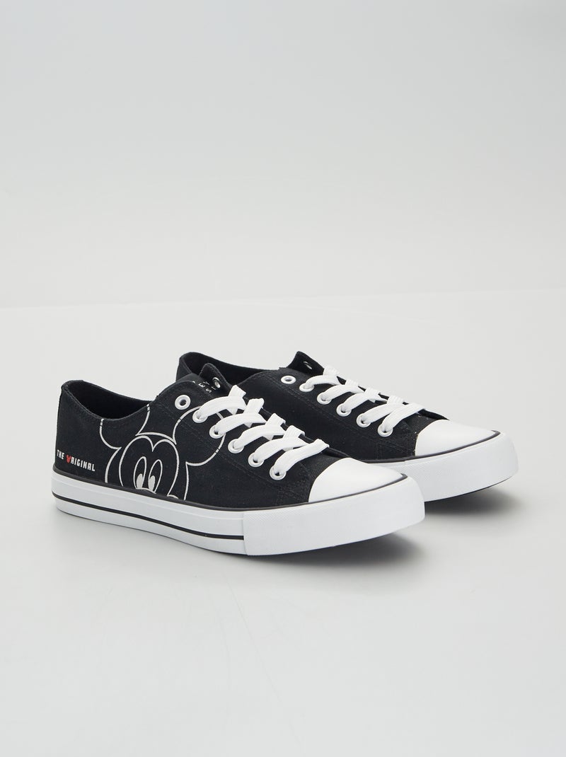 Stoffen sneakers 'Mickey Mouse' ZWART - Kiabi