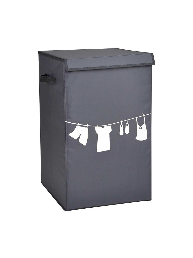 Stoffen wasmand met print grijs - Kiabi