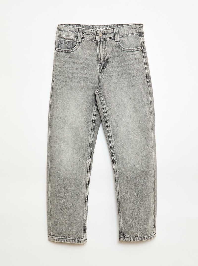Straight-fit 5-pocketjeans Grijs - Kiabi