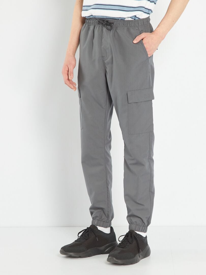 Straight-fit broek met cargozakken GRIJS IJZER - Kiabi